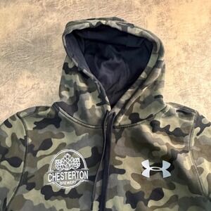 Under Armour Hoodie Mens Small Green Camo Chesterton Brewery Craft Beer